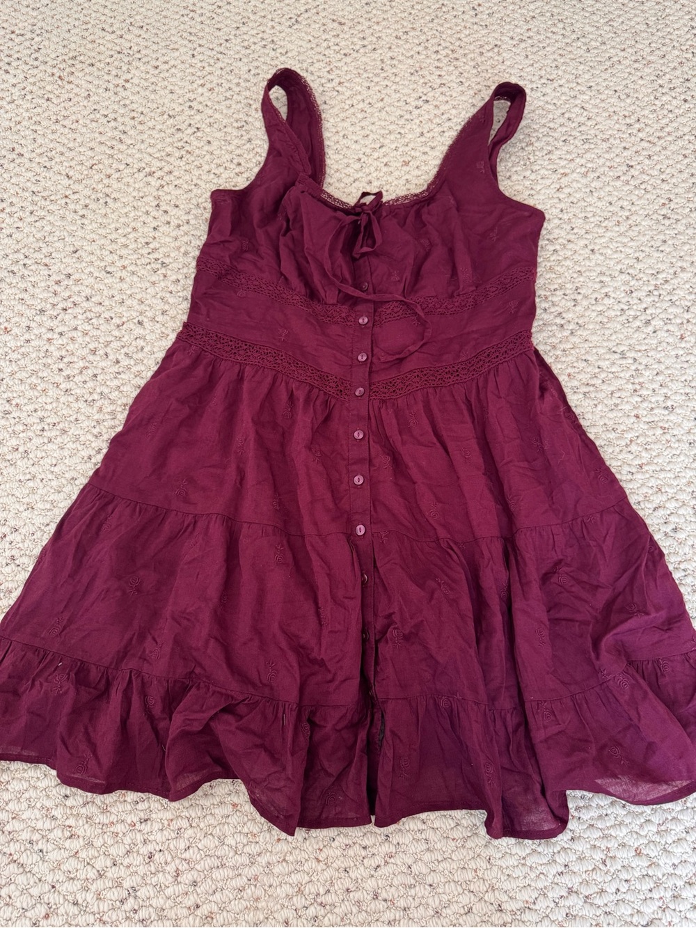 Gap Women’s Sleeveless plum eyelet Button-Front Summer Dress